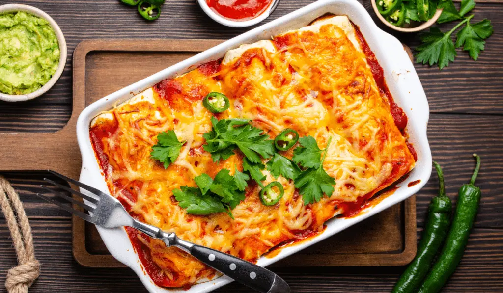 Crockpot Chicken Enchilada Casserole