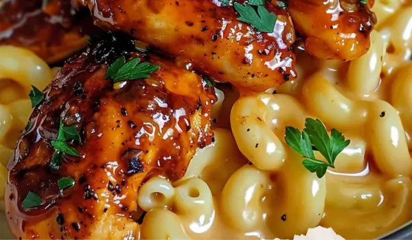 Sweet & Spicy Honey Chicken with Macaroni Cheese