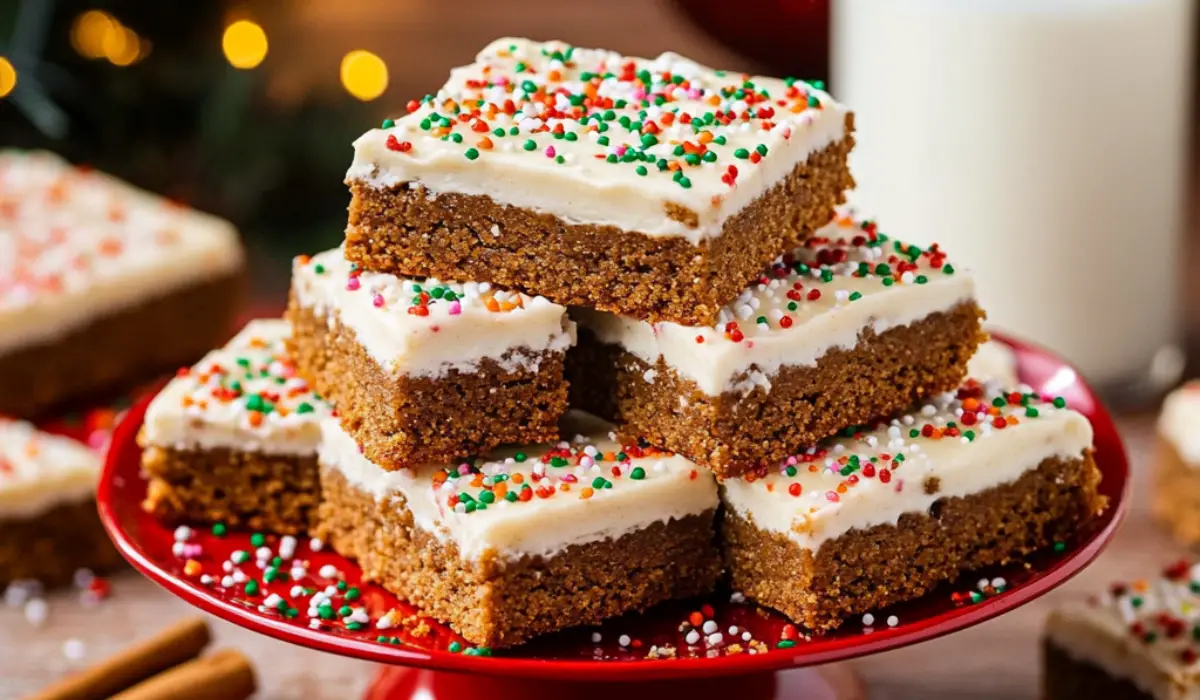 Chewy Gingerbread Cookie Bars