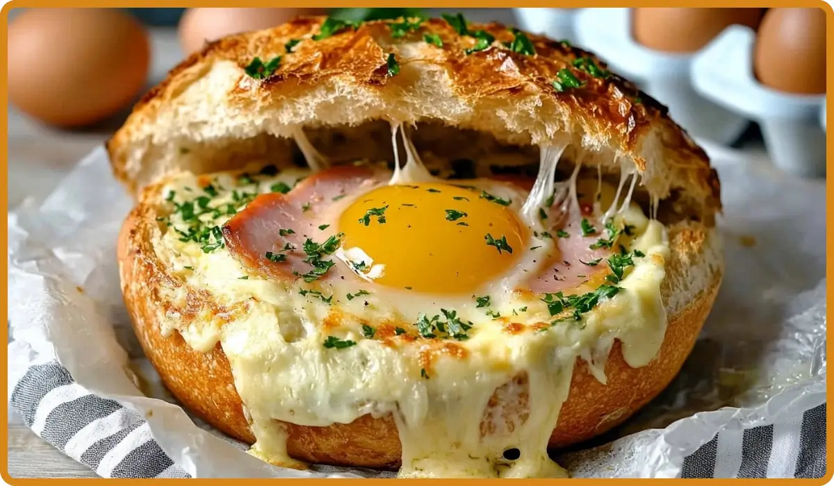 Ham, Egg, and Cheese Bread Bowls