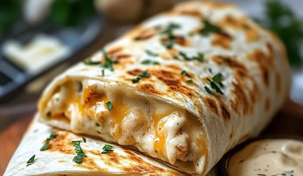 Cheesy Garlic Chicken Wraps