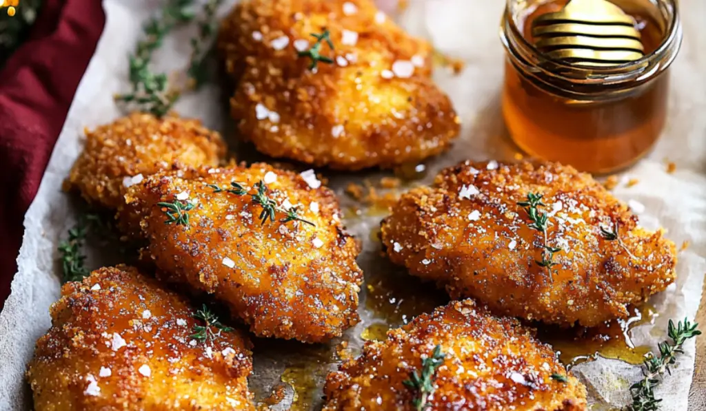 Baked Crunchy Hot Honey Chicken