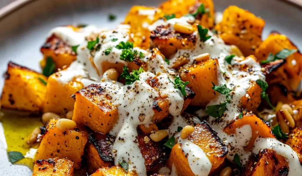 Roasted Pumpkin with Yogurt Sauce