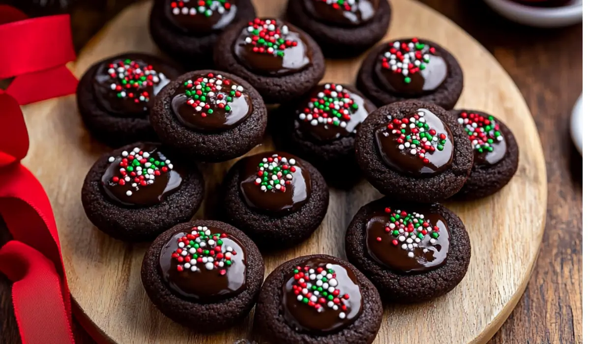 Chocolate Thumbprint Cookies