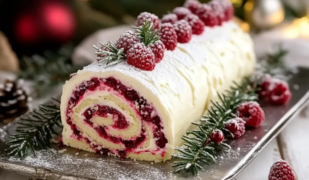 Christmas Raspberry Cake Roll