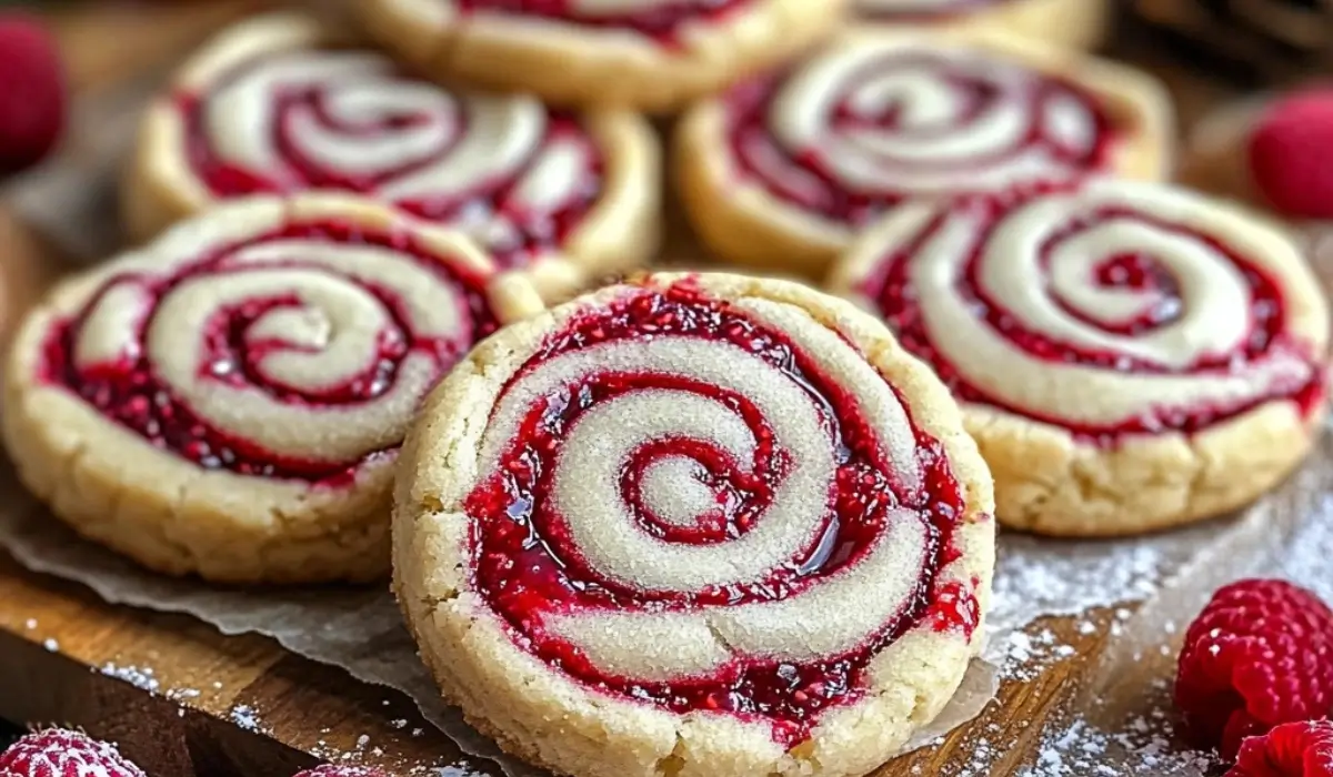 Raspberry Swirl Shortbread Cookies