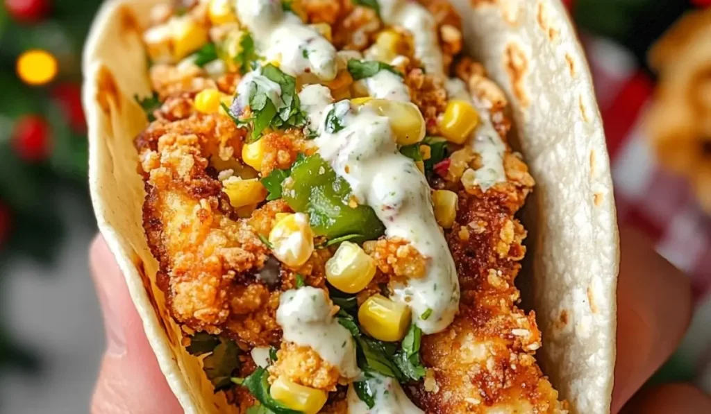 Fried Chicken Street Corn Tacos