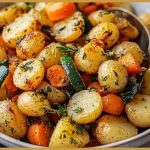 Garlic Herb Roasted Potatoes, Carrots, and Zucchini