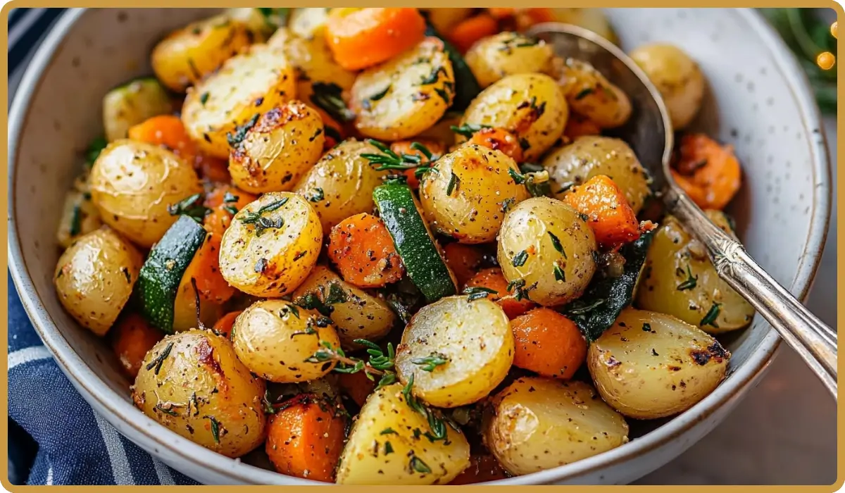 Garlic Herb Roasted Potatoes, Carrots, and Zucchini