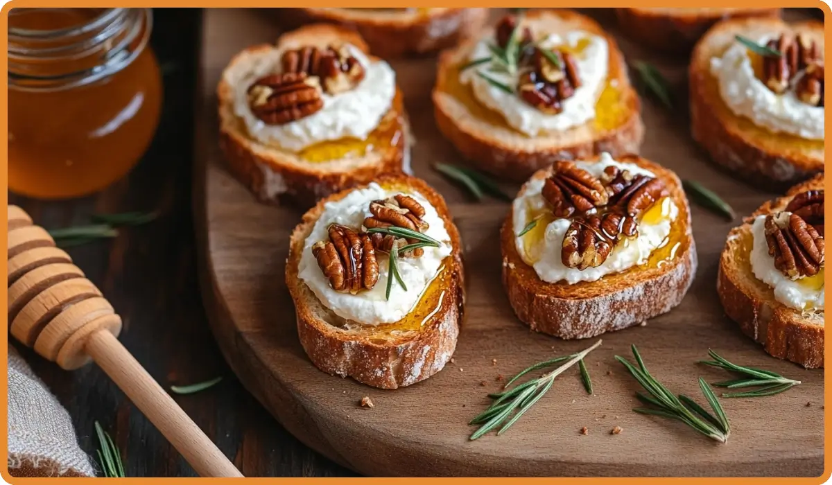 Whipped Feta Crostini Recipe with Hot Honey