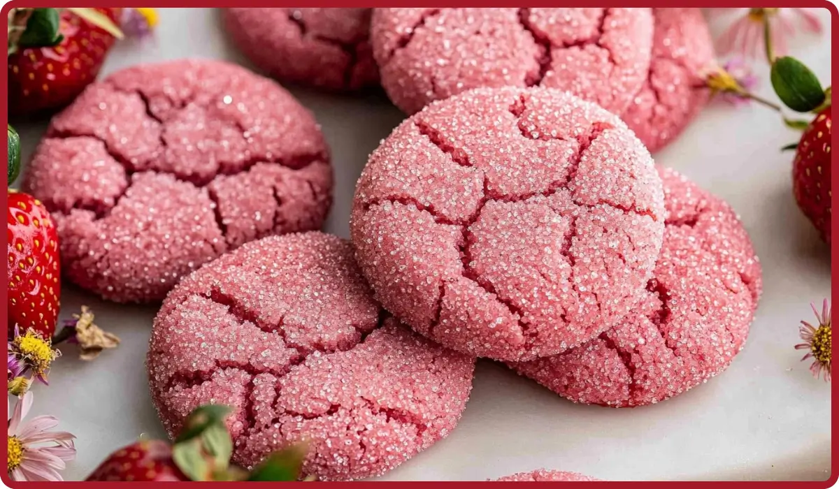 Vegan strawberry sugar cookies