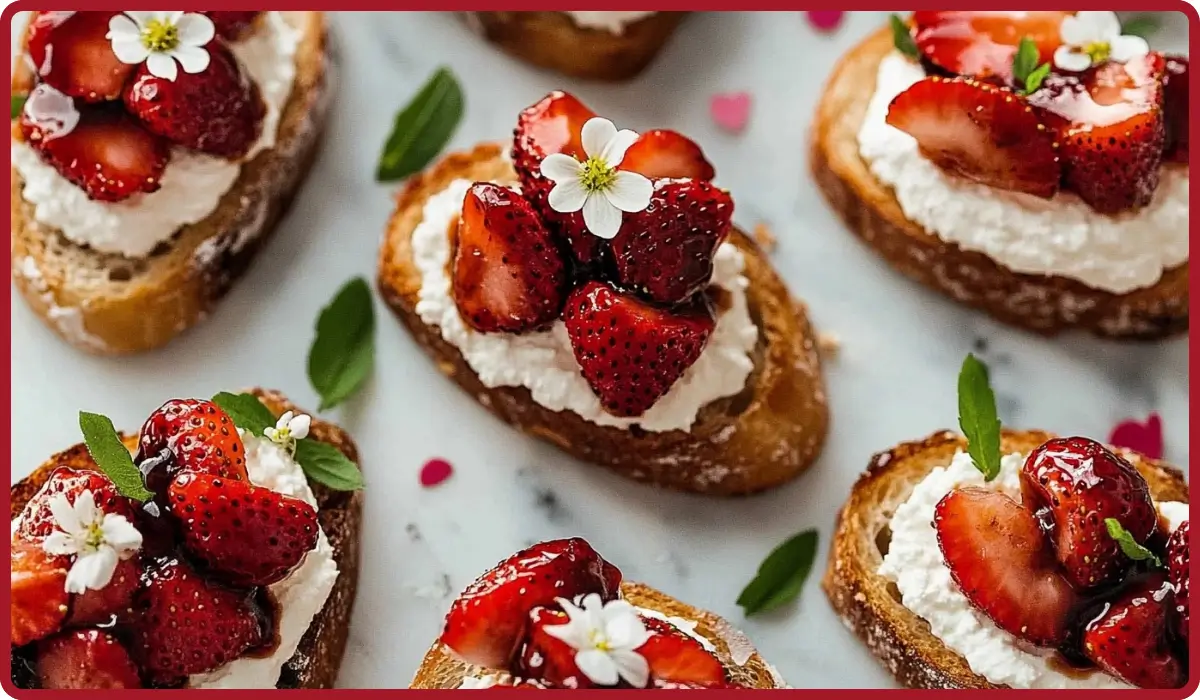 Balsamic strawberry crostini