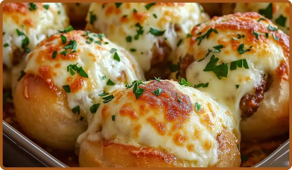 Cheesy Garlic Meatball Bombs