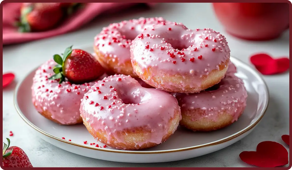 Baked Strawberry Cake Donuts